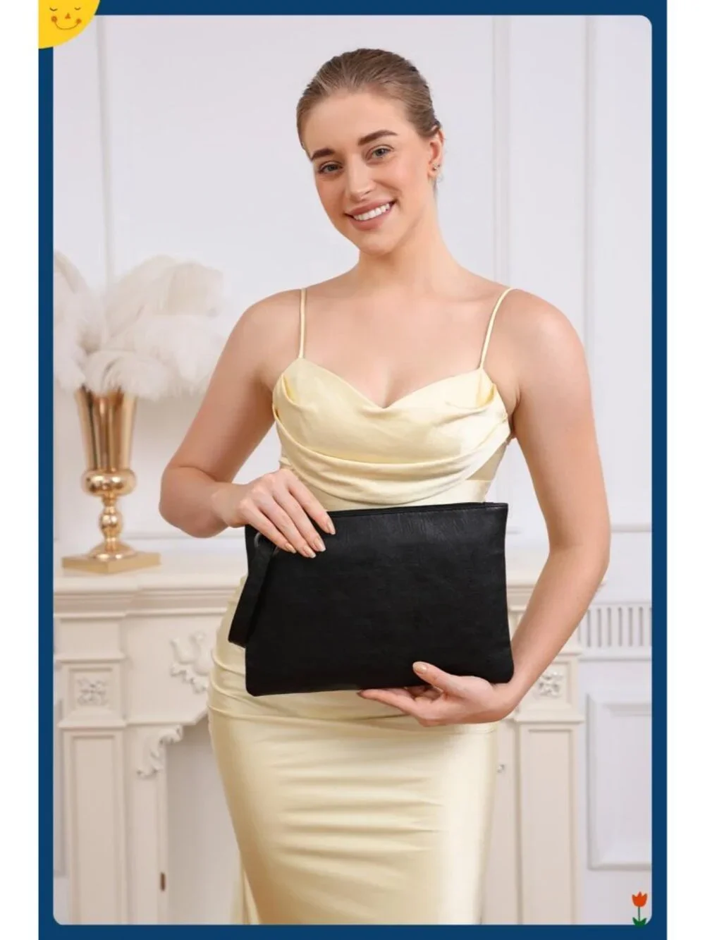 Women’s Pink Wristlet Clutch Wedding Handbags Purse Party Evening Bag